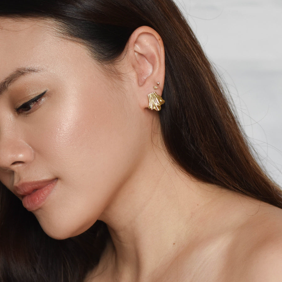 Tara Draped Studs | Gold