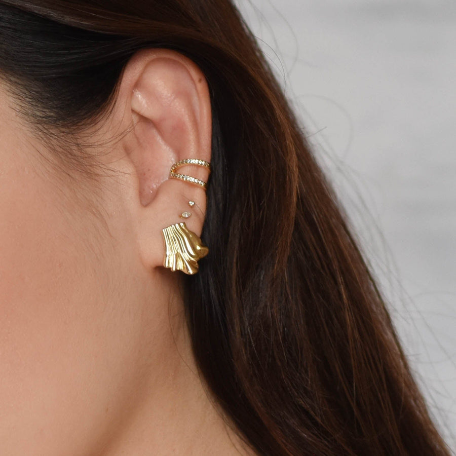 Tara Draped Studs | Gold