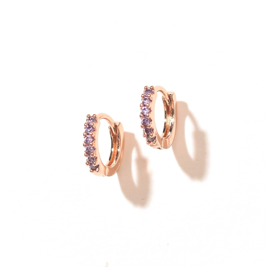 Drea Mini Huggies | Violet Rose Gold