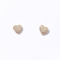 Shelley Heart Studs | Gold