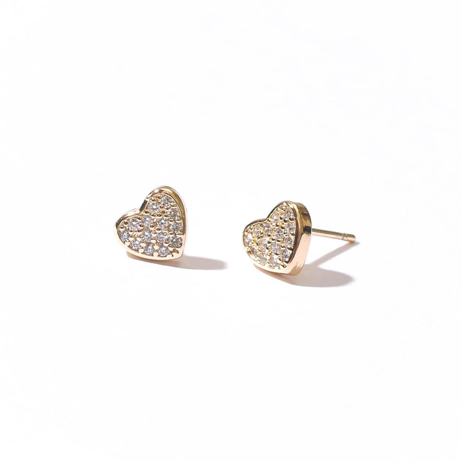 Shelley Heart Studs | Gold