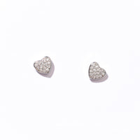 Shelley Heart Studs | Silver