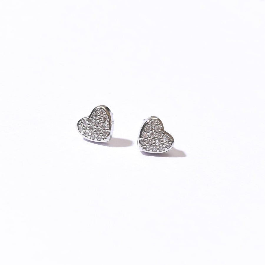 Shelley Heart Studs | Silver