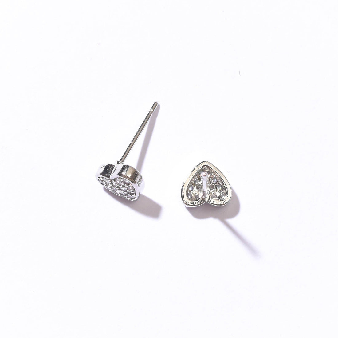 Shelley Heart Studs | Silver