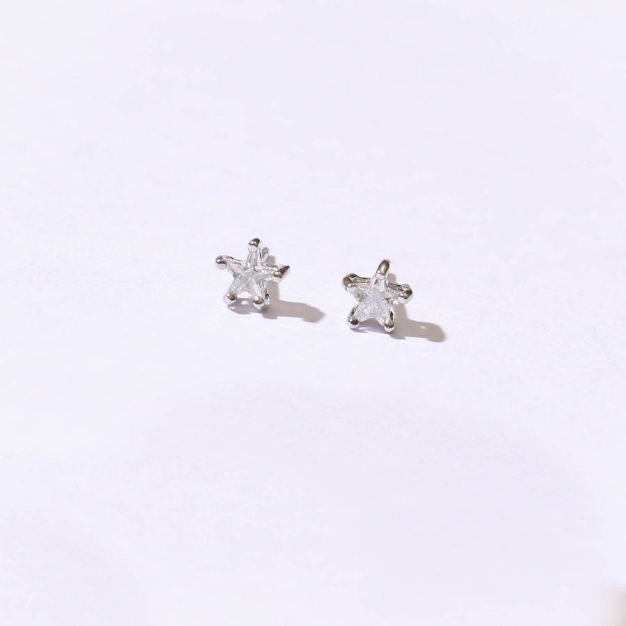 Crystal Star Studs | Silver