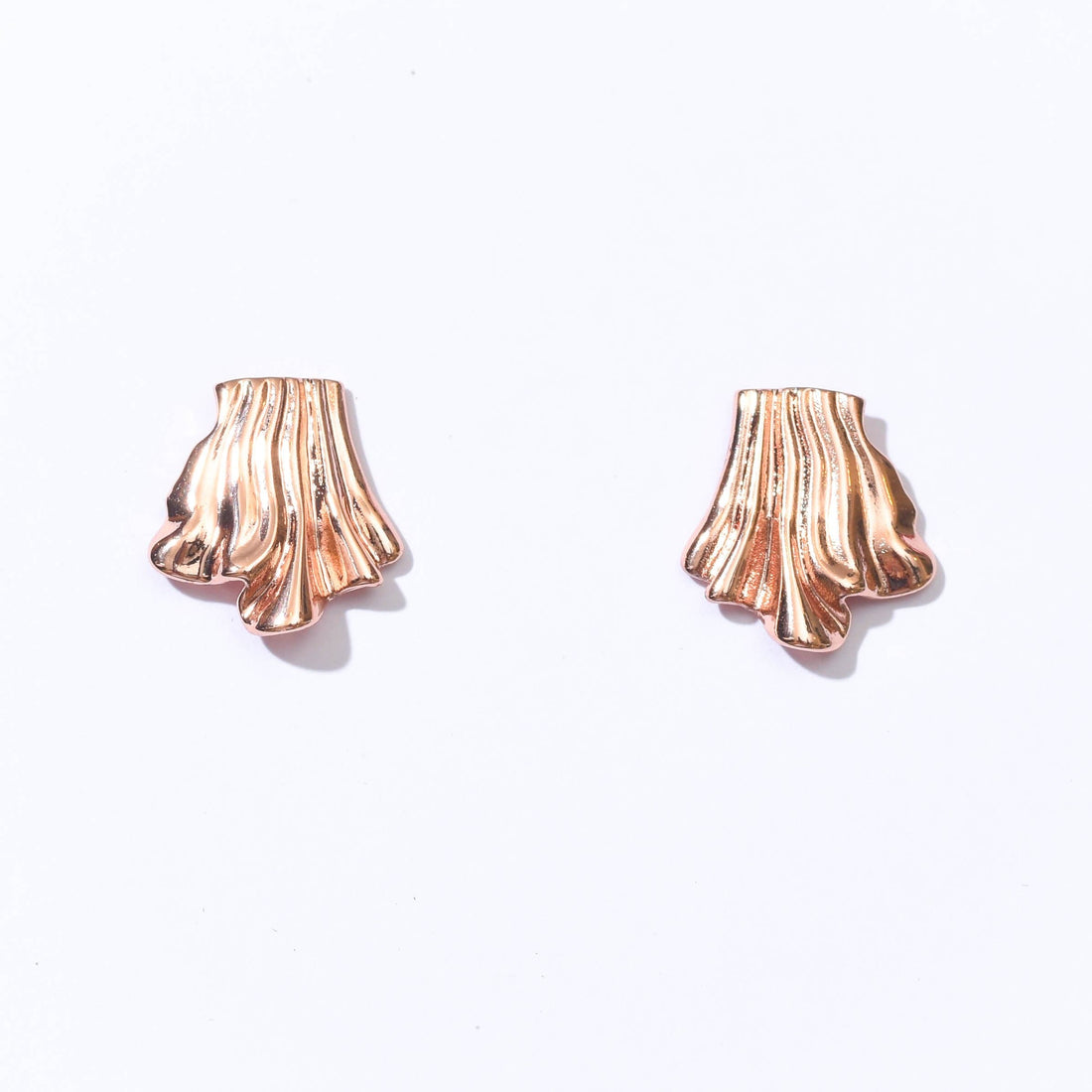 Tara Draped Studs | Rose Gold