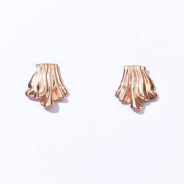 Tara Draped Studs | Rose Gold