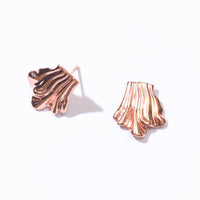 Tara Draped Studs | Rose Gold