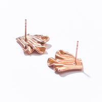 Tara Draped Studs | Rose Gold