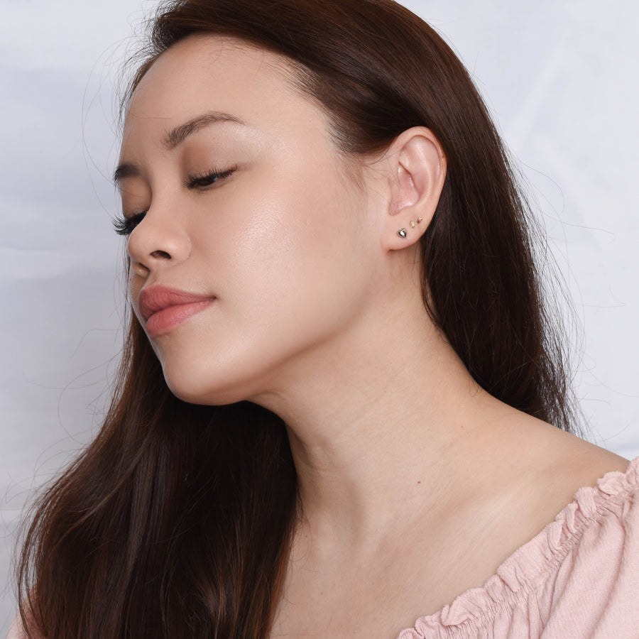 Aina Baby Heart Studs | Silver