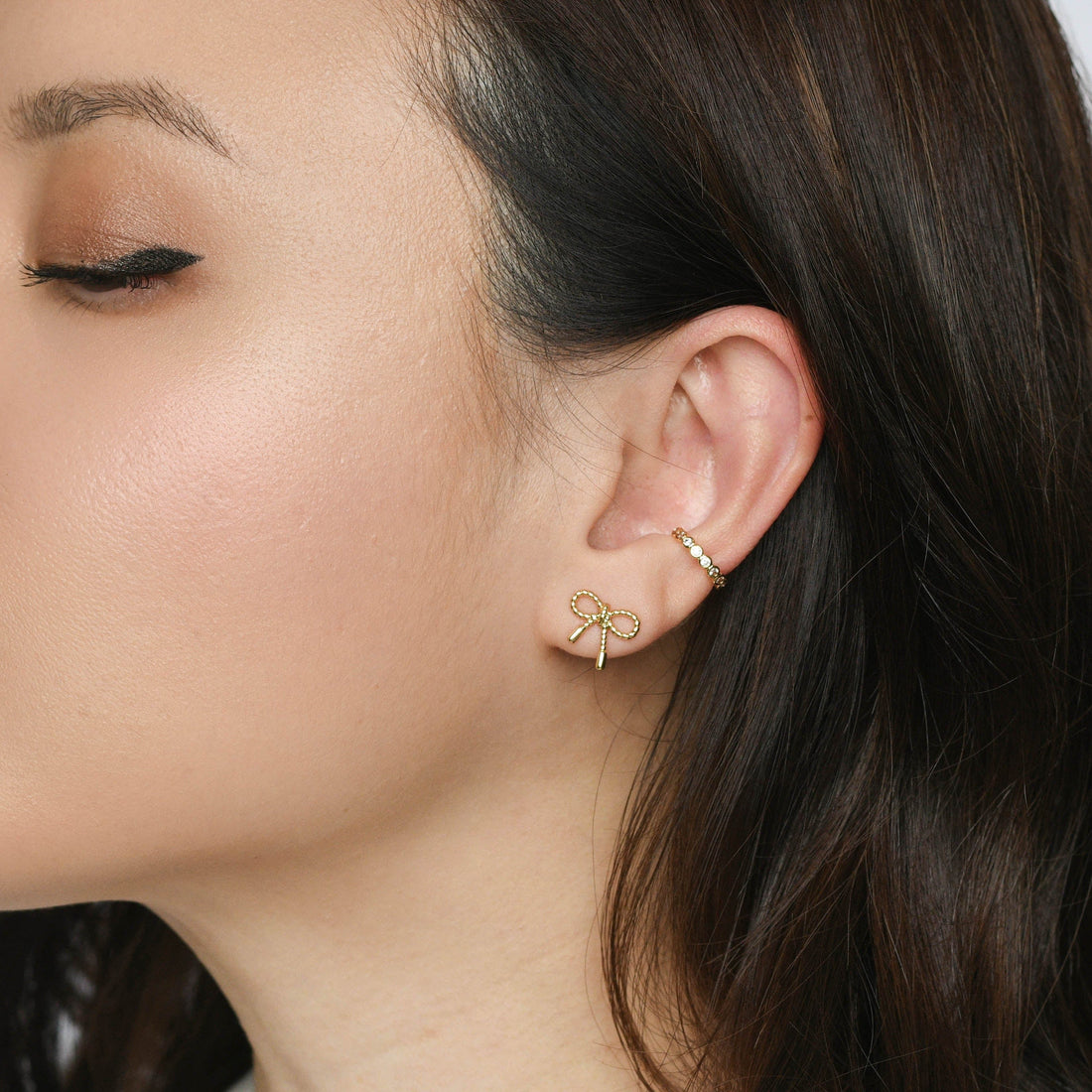 Lila Bow Studs | Gold