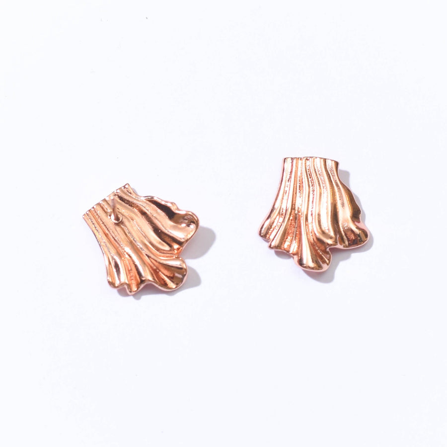 Tara Draped Studs | Rose Gold