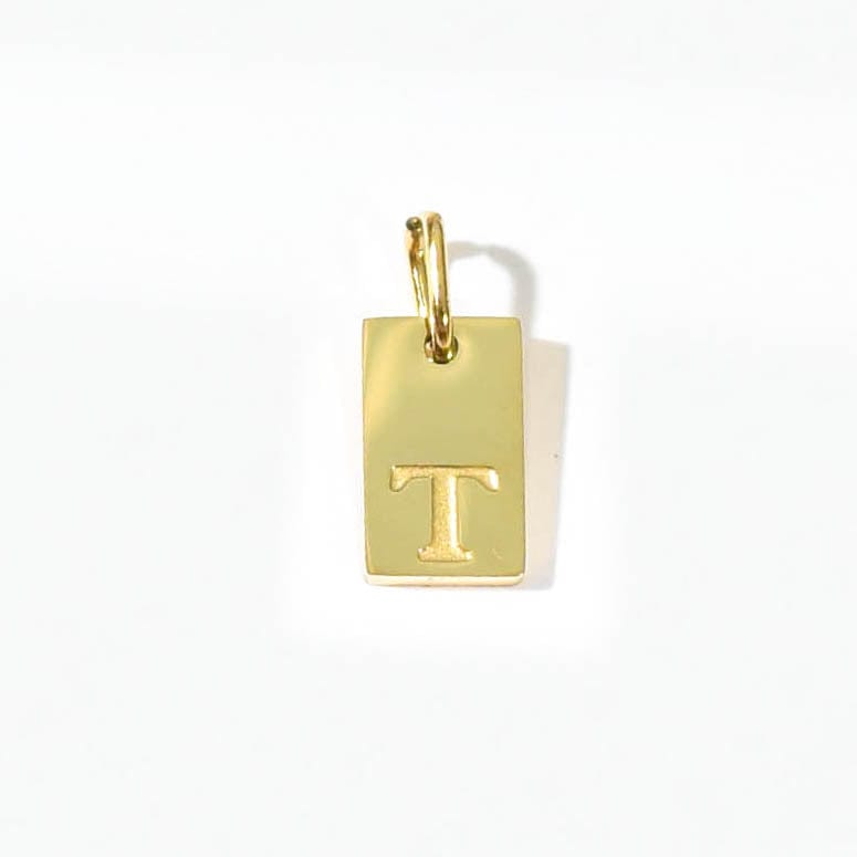 Alphabet T Charm | Gold