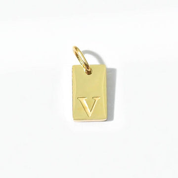 Alphabet V Charm | Gold