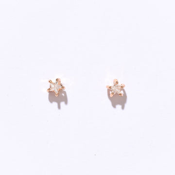 Crystal Star Studs | Warm Gold